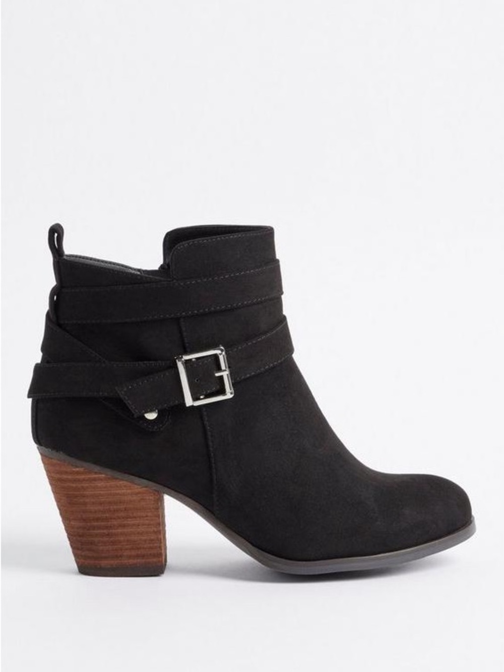 Torrid Stacked Ankle Bootie - Black (WW) - Picture 2 of 12